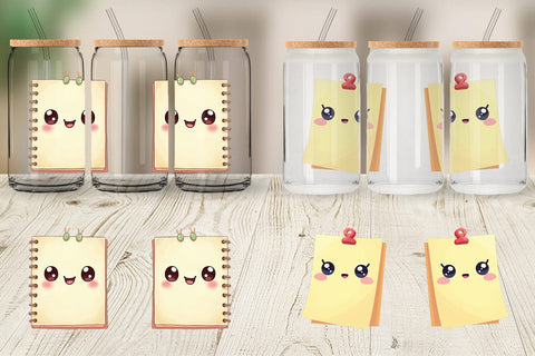Glass Can Kawaii Stationery Sublimation artnoy 