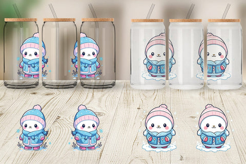 Glass Can Kawaii Winter Sublimation artnoy 