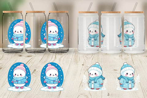 Glass Can Kawaii Winter Sublimation artnoy 