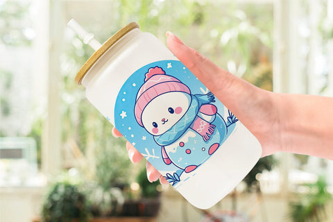 Glass Can Kawaii Winter Sublimation artnoy 
