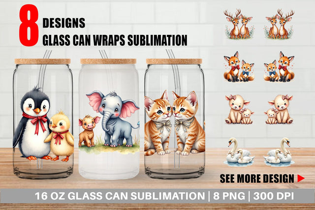 Glass Can Kindred Ribbons Sublimation artnoy 