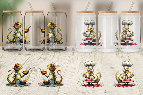 Glass Can Kitchen Chaos Critter Sublimation artnoy 