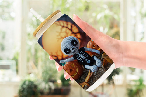 Glass Can Knitted Skeleton Sublimation artnoy 