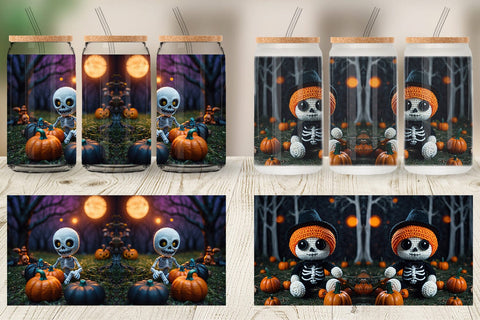 Glass Can Knitted Skeleton Sublimation artnoy 