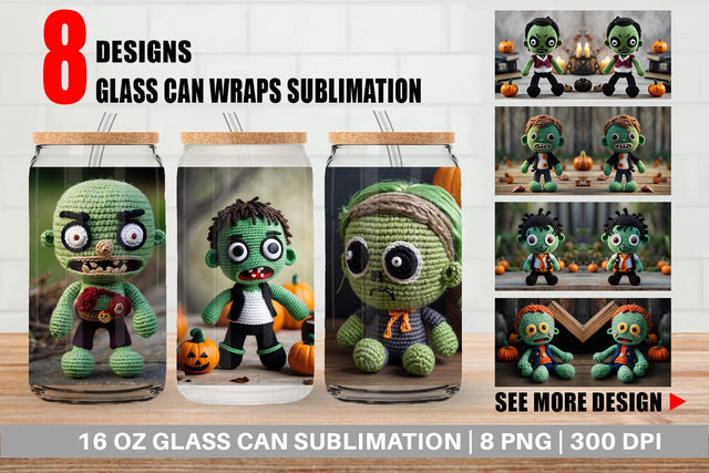 Glass Can Knitted Zombies Sublimation artnoy 