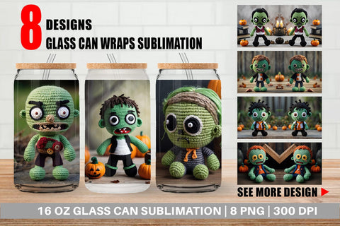 Glass Can Knitted Zombies Sublimation artnoy 