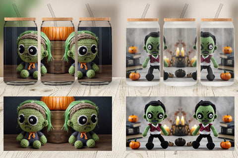 Glass Can Knitted Zombies Sublimation artnoy 