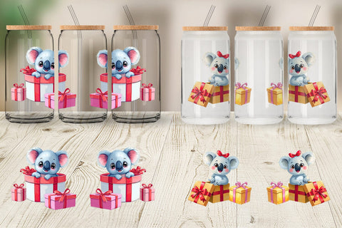 Glass Can Koala Gift Sublimation artnoy 
