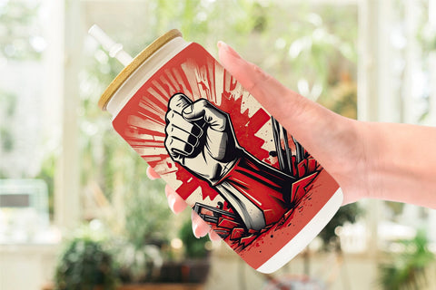 Glass Can Labor Day Illustration Sublimation artnoy 