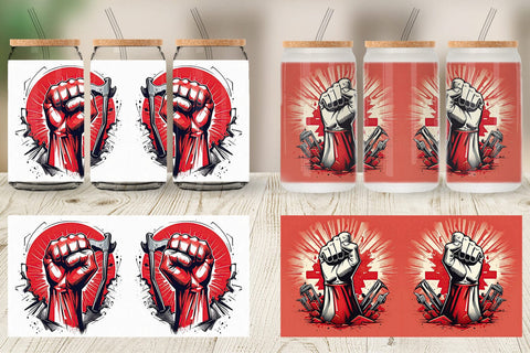 Glass Can Labor Day Illustration Sublimation artnoy 