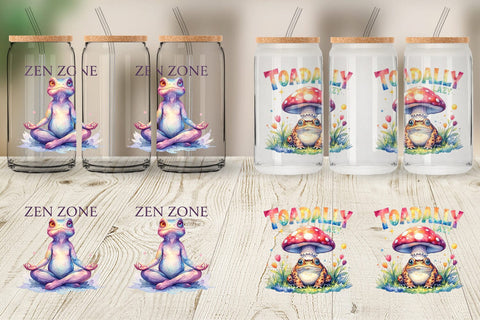 Glass Can Lazy Frog Zen Sublimation artnoy 