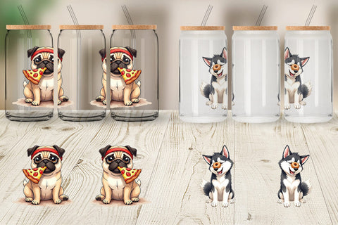 Glass Can Lazy & Proud Anti-Fitness Dog Sublimation artnoy 