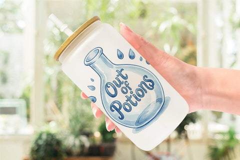Glass Can Lazy Witch Sarcastic Quote Sublimation artnoy 