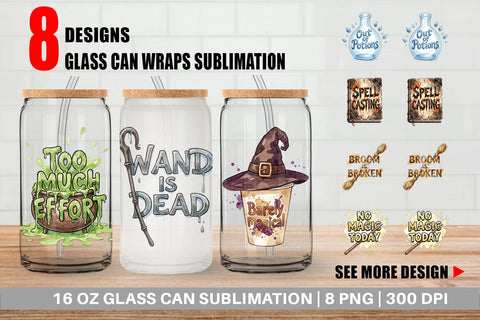 Glass Can Lazy Witch Sarcastic Quote Sublimation artnoy 