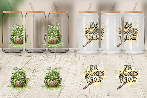 Glass Can Lazy Witch Sarcastic Quote Sublimation artnoy 