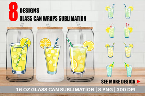 Glass Can Lemonade Glass Sublimation artnoy 