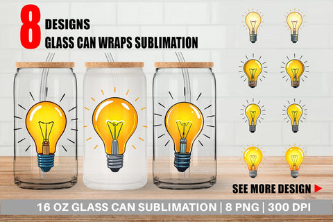 Glass Can Light Bulb Sublimation artnoy 