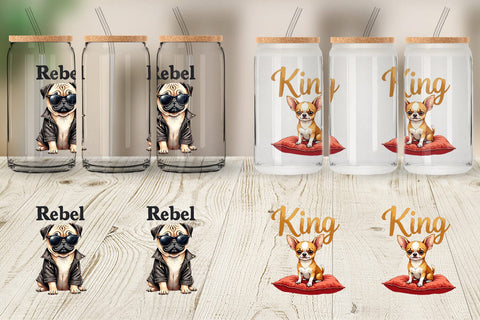 Glass Can Little Tyrant Canine Watercolor Quotes Sublimation artnoy 