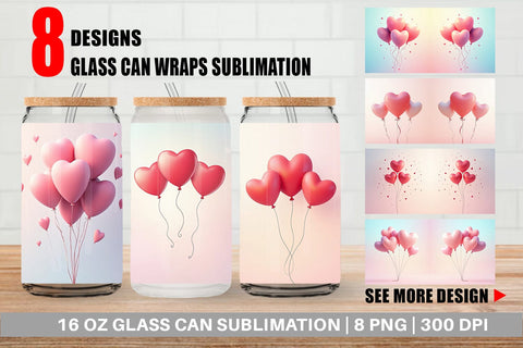 Glass Can Love Balloon Sublimation artnoy 