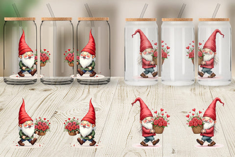 Glass Can Love Basket Gnome Sublimation artnoy 