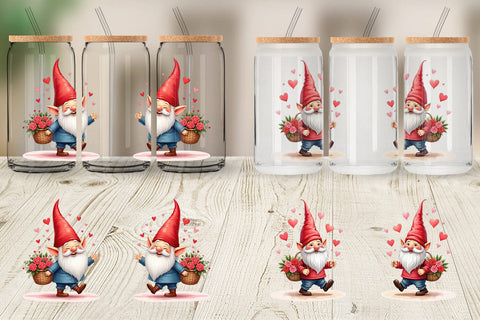 Glass Can Love Basket Gnome Sublimation artnoy 