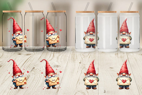 Glass Can Love Letter Gnome Sublimation artnoy 