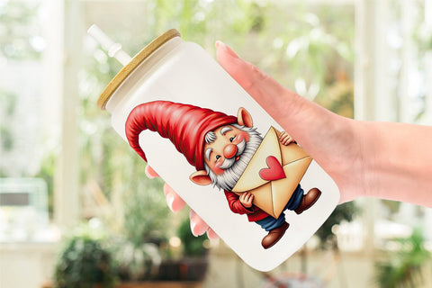 Glass Can Love Letter Gnome Sublimation artnoy 