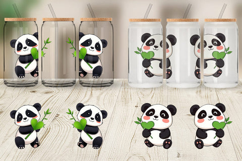 Glass Can Love Panda Sublimation artnoy 