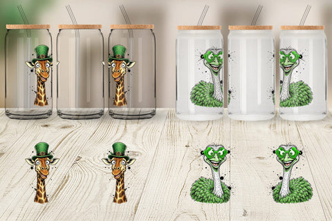 Glass Can Lucky St Paddys Animal Art Sublimation artnoy 