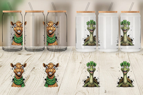 Glass Can Lucky St Paddys Animal Art Sublimation artnoy 