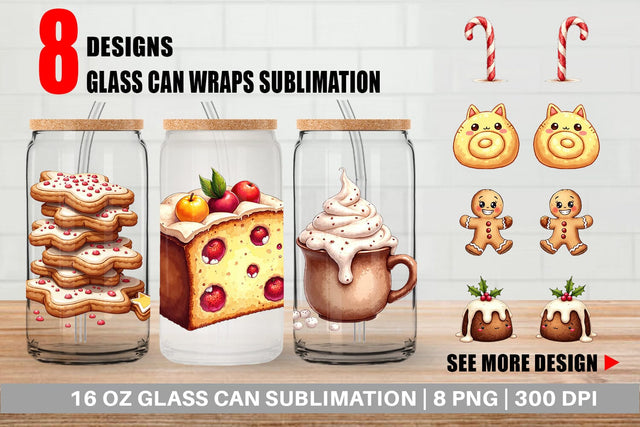 Glass Can Lumpy Nordic Treats Sublimation artnoy 