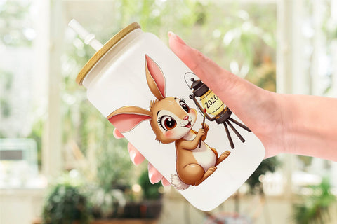 Glass Can Lunar New Year Cuties 2026 Watercolor Sublimation artnoy 