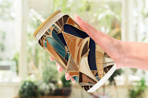 Glass Can Luxury Art Deco Geometric Sublimation artnoy 