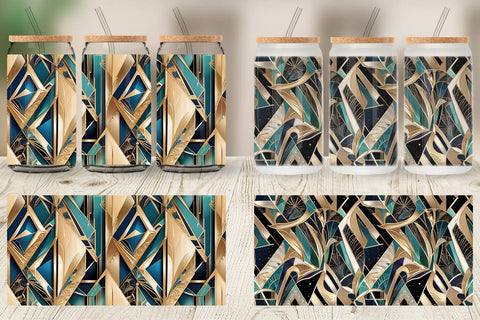 Glass Can Luxury Art Deco Geometric Sublimation artnoy 