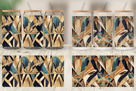 Glass Can Luxury Art Deco Geometric Sublimation artnoy 