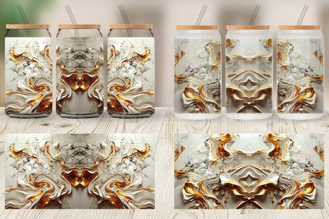 Glass Can Luxury Fluid Marble Sublimation artnoy 