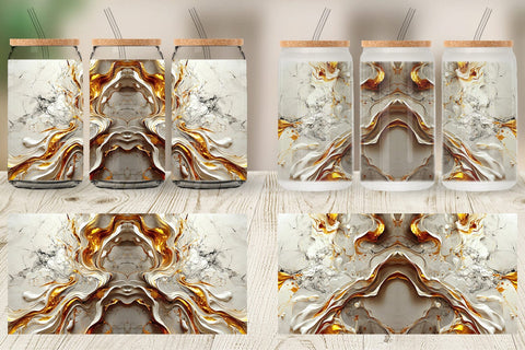 Glass Can Luxury Fluid Marble Sublimation artnoy 