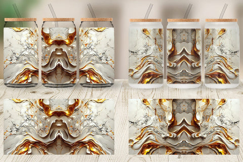 Glass Can Luxury Fluid Marble Sublimation artnoy 