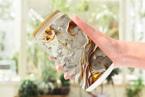 Glass Can Luxury Fluid Marble Sublimation artnoy 