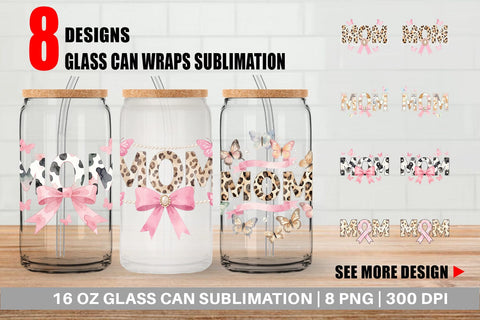 Glass Can Luxury Watercolor MOM Pearl Sublimation artnoy 