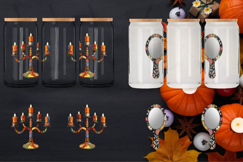 Glass Can Macabre Gothic Curio Patchwork Sublimation artnoy 