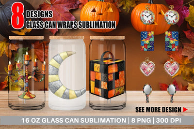 Glass Can Macabre Gothic Curio Patchwork Sublimation artnoy 