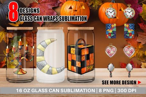 Glass Can Macabre Gothic Curio Patchwork Sublimation artnoy 