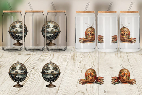 Glass Can Macabre Gothic Scholar Desk Sublimation artnoy 