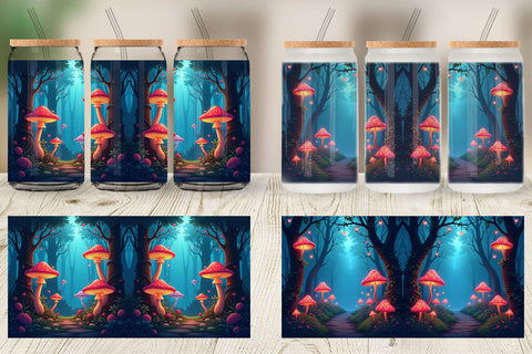 Glass Can Magic Forest Sublimation artnoy 
