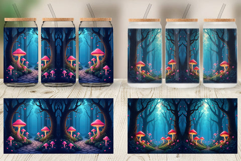 Glass Can Magic Forest Sublimation artnoy 