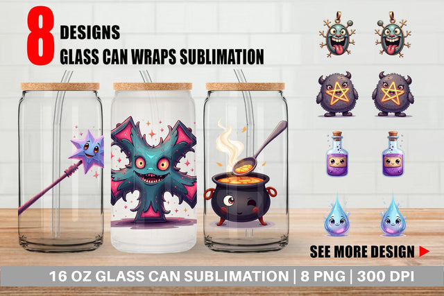 Glass Can Magic Potions Sublimation artnoy 