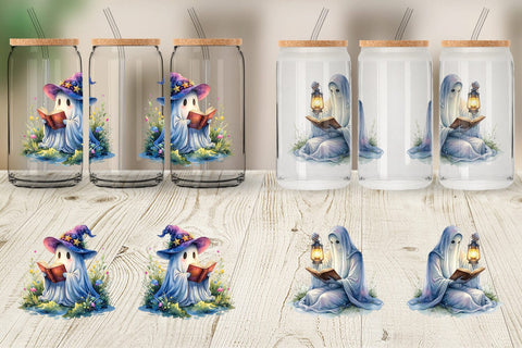 Glass Can Magical Spellbook Ghost Sublimation artnoy 