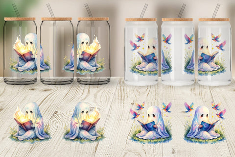 Glass Can Magical Spellbook Ghost Sublimation artnoy 