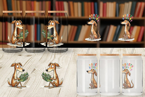 Glass Can Magical Storytime Dog Watercolor Sublimation artnoy 